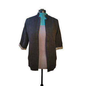 Tahari Open Front Cardigan Sweater Hip Length Size M‎